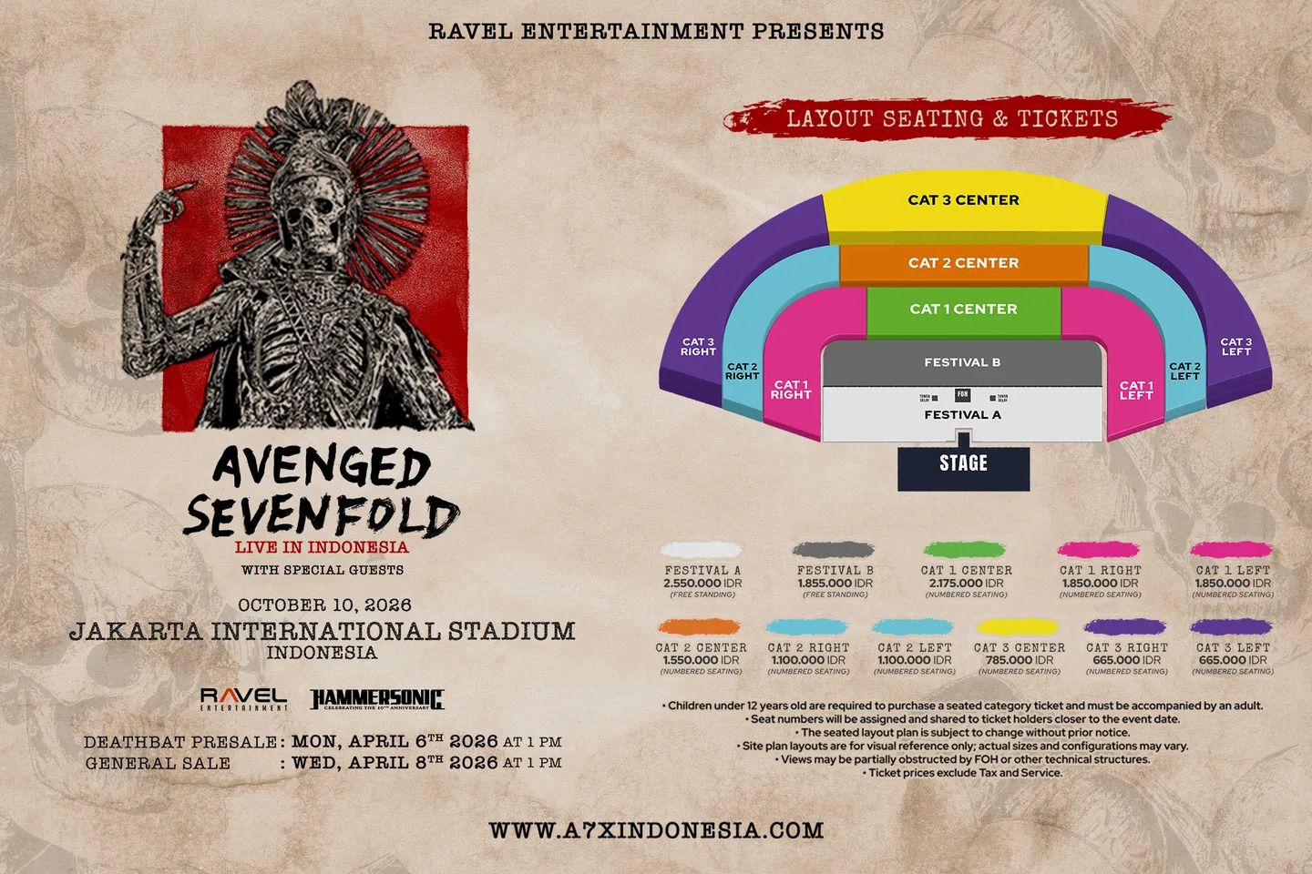 Layout kursi Avenged Sevenfold - Live in Indonesia
