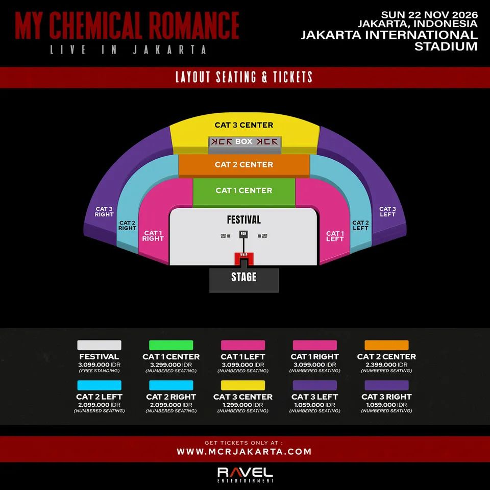 Layout kursi My Chemical Romance - Live in Jakarta
